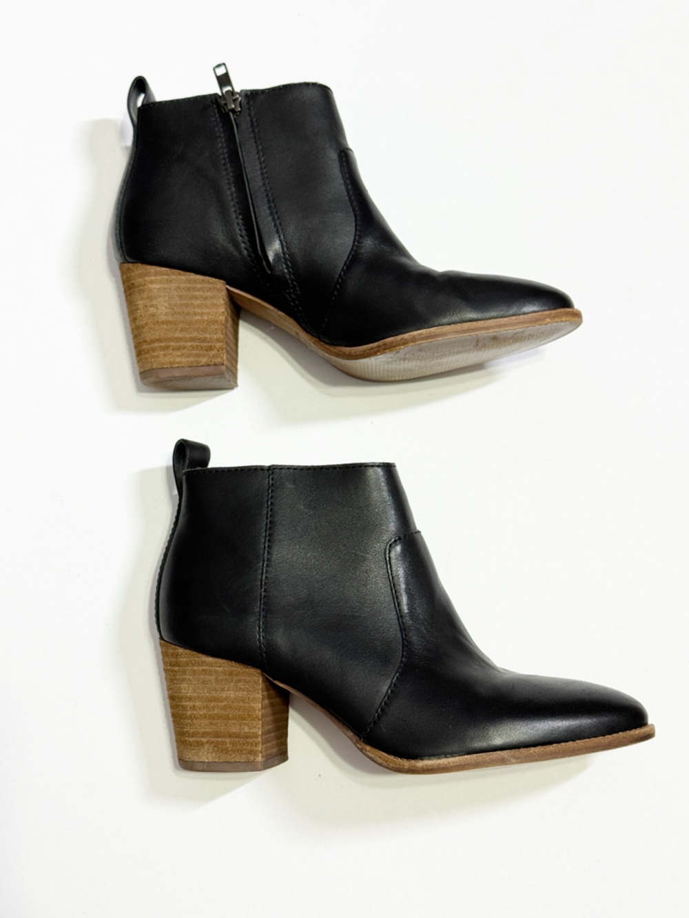 Madewell "The Brenner" Women's Black Leather Boot w/stacked Heel Sz. 7 - Picture 2 of 10